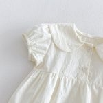 【66-90】セットアップ フラワー刺繡 ロンパース&帽子 - 画像 (11)