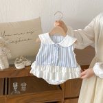 【73-100】トップスorブルマ ストライプ ノースリーブ ベビー服 - 画像 (11)