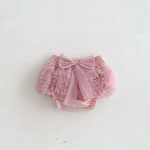 【73-100】チュール ショートパンツ ベビー 女の子 リボン フリル - 画像 (7)