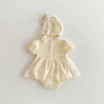 【66-90】ロンパース クリーム ワンピース風 おしゃれ 可愛い - 画像 (9)