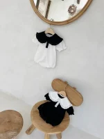 【66-90】ロンパース ベビー 女の子 半袖 韓国風 丸襟 - 画像 (21)