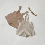 【73-100】サロペット ショートパンツ ベビー 韓国風 シンプル