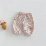 【73-120】ボーダーパンツ 可愛い 履きやすい 女の子 男の子 ボトムス - 画像 (4)