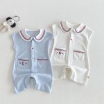 【66-90】オールインワン ダブルポケット セーラー 可愛い ベビー服 - 画像 (3)