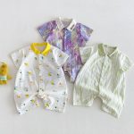 【66-90】オールインワン 総柄アート 可愛い ベビー服 - 画像 (7)