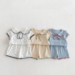 【66-110】セットアップ 柔らか 無地 肌に優しい ベビー服 - 画像 (2)