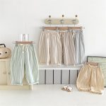 【73-120】ロングパンツ ストライプ柄 リネン コットン - 画像 (11)