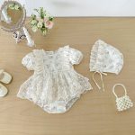 【66-90】ロンパース レース フラワー ベビー服 - 画像 (4)