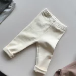 【80-130】レギンス パンツ ベビー 無地 シンプル - 画像 (3)