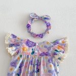 【66-140】ロンパース or ワンピース ベビー 女の子 フリルワッフル - 画像 (9)
