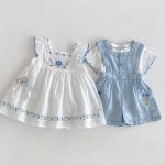 【73-120】フリルTシャツor刺繍サロペットorサロペットスカート 可愛い 子供服