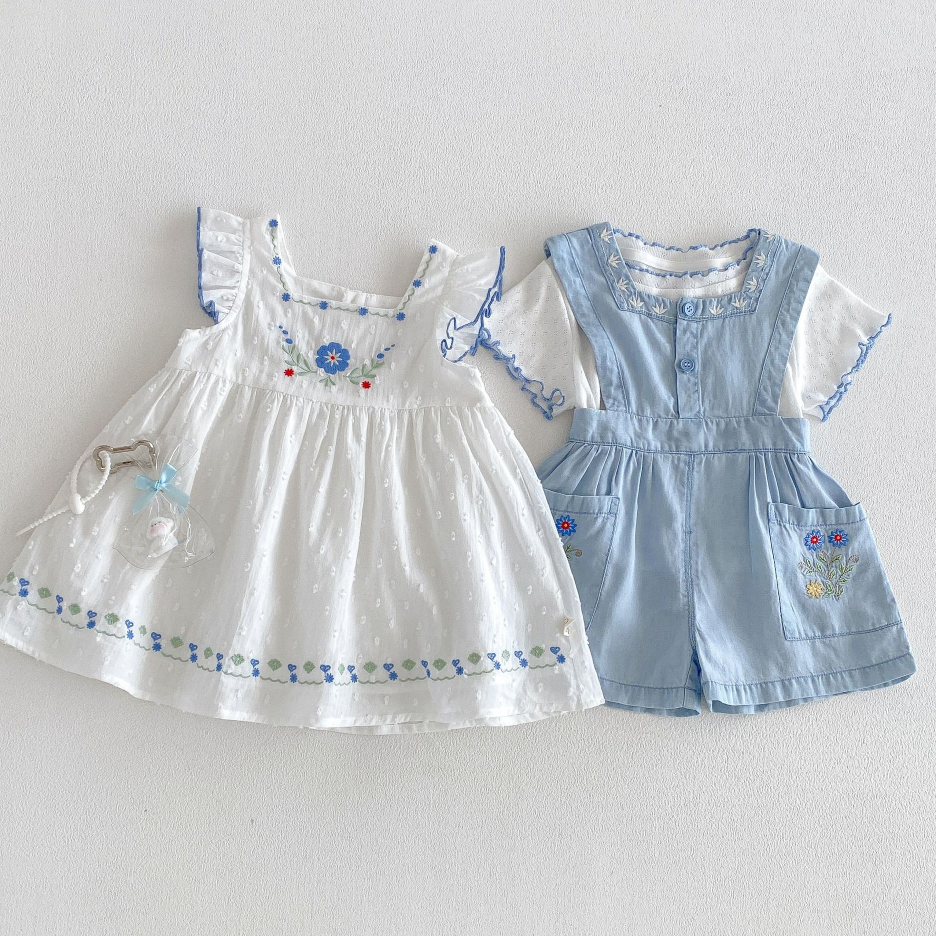 3-16.jpg 【73-120】フリルTシャツor刺繍サロペットorサロペットスカート 可愛い 子供服 - 画像 (1)