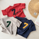 【80-130】半袖Tシャツ 女の子 刺繍 数字柄 シンプル - 画像 (5)