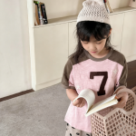 【80-130】半袖Tシャツ 女の子 切り替え カジュアル - 画像 (6)