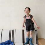 【80-130】ショートパンツ 女の子 デニム 星 オーバーオール - 画像 (3)