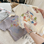 【80-130】半袖Tシャツ 女の子 プリント カートゥーン - 画像 (6)
