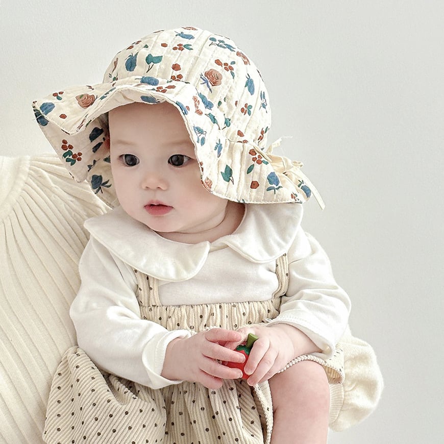 30b46aee60cea085b18cb49e6d4e5564.jpg 【GOODS】帽子 小花柄 ボンネット - 画像 (1)