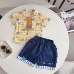 【73-100】セットアップ ブルー クマ柄 可愛い子供服 - 画像 (3)
