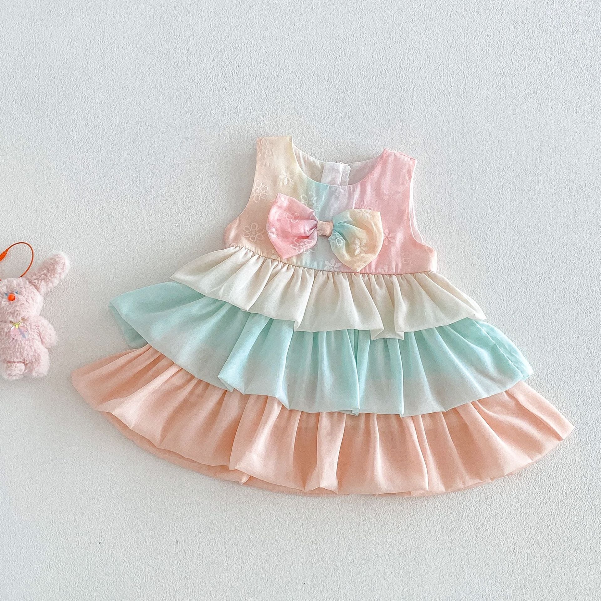 32bc84b8ab39bb2e1bfe5c26ca4a970b.jpg 【予約販売】【73-120】ワンピース カラフル ケーキ 女の子 - 画像 (1)