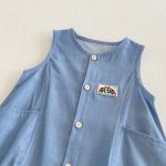 【66-90】サロペット ポケット付き ブルー シンプル 可愛い - 画像 (8)