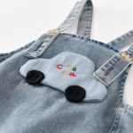 【73-100】セットアップ 車柄 デニム サロペット&シャツ - 画像 (9)