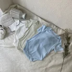 【66-90】ロンパース ベビー 半袖 無地 通気性抜群 肌触り良い - 画像 (5)