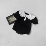 【66-90】ロンパース ベビー 女の子 半袖 韓国風 丸襟 - 画像 (7)