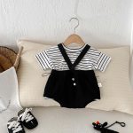 【66-90】サロペットorTシャツ カジュアル シンプル 赤ちゃん服 - 画像 (10)