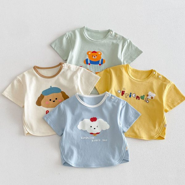 【73-110cm】Ｔシャツ カートゥーン 可愛い 女の子 トップス