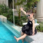 【90-140】水着 リボン 可愛い 女の子 スイムウェア - 画像 (4)