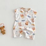 【66-90】ロンパース クマ柄 カートゥーン 可愛い ベビー服 - 画像 (7)