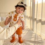【73-100】セットアップ キリン柄 可愛い ベビー服 - 画像 (4)