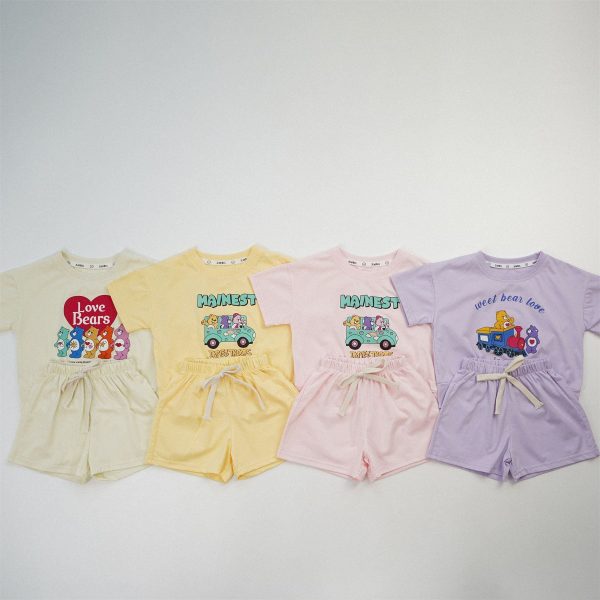 【80-130cm】セットアップ LOVE BEARS カジュアル 上下セット
