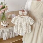 【66-90】ロンパース 総柄 半袖 可愛い ベビー服 - 画像 (4)