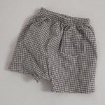 【73-100】セットアップ ベビー 韓国風 チェック ベスト&ショートパンツ - 画像 (8)