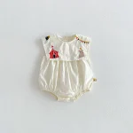 【66-130】ワンピース or ロンパース ベビー 女の子 可愛い刺繍 - 画像 (3)