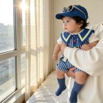 【66-100】ロンパース ブルー ストライプ 可愛い ベビー服 - 画像 (6)