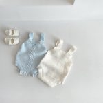 【66-100】ロンパース ニット編み シンプル 着心地良い ベビー服 - 画像 (8)