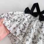【66-90】キャミロンパース ブラック花 可愛い ベビー服 - 画像 (9)