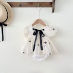 【66-90】ロンパース リボン付き パフスリーブ 可愛い 女の子 - 画像 (11)