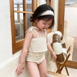 【80-130】水着 透かし彫りデザイン ストラップ スイムウェア - 画像 (5)
