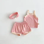 【66-100】キャミ セットアップ ベビー 女の子 バンド付き シンプル - 画像 (7)