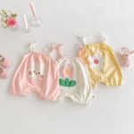 【66-90】サロペット フラワー柄 可愛い 赤ちゃん服 - 画像 (3)