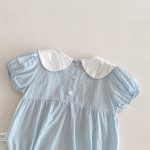 【66-90】ロンパース リボン付き ブルー 可愛い 女の子 - 画像 (7)