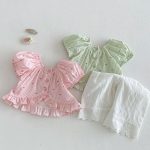【73-120】トップス パフスリーブ ストライプ 可愛い おしゃれ 女の子 - 画像 (10)