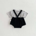 【66-90】サロペットorTシャツ カジュアル シンプル 赤ちゃん服 - 画像 (14)