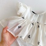 【66-90】ロンパース リボン付き パフスリーブ 可愛い 女の子 - 画像 (12)