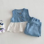 【予約販売】【73-120】セットアップ デニム ノースリーブ 着心地良い - 画像 (9)