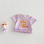 【73-120】Tシャツ うさぎプリント 可愛い フリル 韓国風 トップス - 画像 (14)
