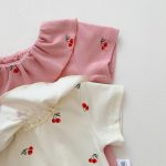 【66-90】ベビー 女の子 可愛い チェリー柄 半袖 ロンパース - 画像 (5)